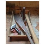 Flat of vintage tools