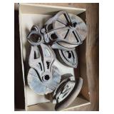 Antique pulleys and irons