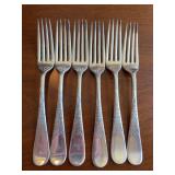 Set of 6 Rogers & Bro AI (silver plated) forks