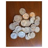 34 90 percent silver quarters (1964 or earlier)