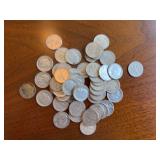 50 90 percent silver dimes (1964 or earlier)