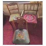3 needle work chairs