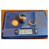 2 10kt gold rings. Approximately .66 ounces