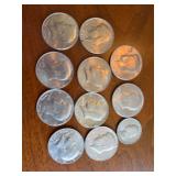 10 bicentennial halves and 1 quarter