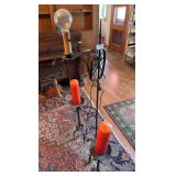 Wrought iron lamp and candle holders