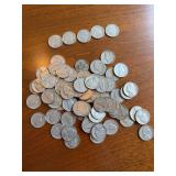 68 Jefferson nickels and 5 buffalo nickels