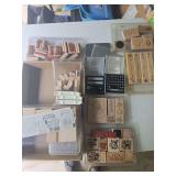 Flat of stamps as shown. Assorted crafting and scrapbooking stamp group with decorative designs suitable for card making, journaling, paper crafts, mixed media, and creative projects.