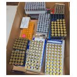 Assorted .45 ACP handgun ammunition in boxes and plastic trays, with mixed brass- and aluminum-cased cartridges as shown. Mixed makers and quantities.