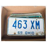 Flat of old Ohio license plates