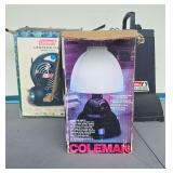 Coleman Black Cat, Electric Lantern fan, and Coleman lamp