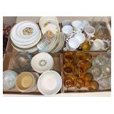 4 flats of kitchen items