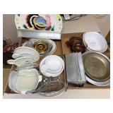4 flats of kitchen items