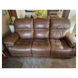 Flexsteel electric couch caramel colored. Appear to be in good condition from non-smoking, dog friendly home.