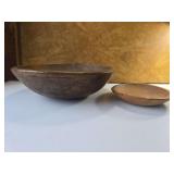 2 Wood Carved Bowls