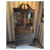 Antique secretary with glass front