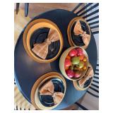Plastic fruit with place settings