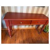 Pine sofa table painted red