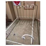 Full size cast iron bed frame. 53” tall by 54” wide by 82” long
