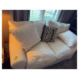 2 matching white sofas