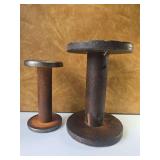 2 Antique Wooden Spools