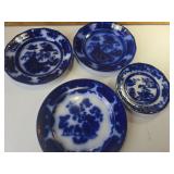 Blue China plates