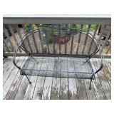 Metal patio bench