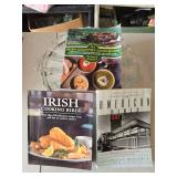 3 cookbooks and 3 serving trays