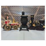 3 Ezra Brooks decanters