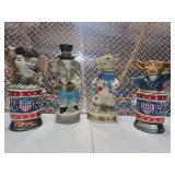4 Political Jim Beam decanters