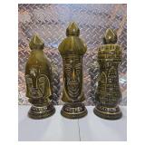 3 Old Crow decanters
