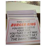 Flat of vinyl type mixed novelty signs