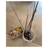 Fishing poles and miscellaneous tackle
