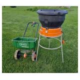 Worx leaf shredder and Scott's spreader
