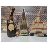 2 Jim Beam decanters 1 George Dickel decanter