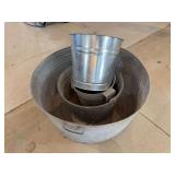 Metal tubs and buckets