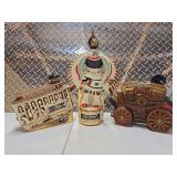 3 Ezra Brooks decanters
