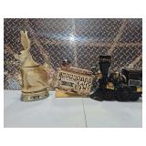 2 Ezra Brooks and 1 Jim Beam decanters