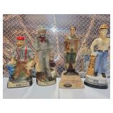 3 Jim Beam decanters 1 Old Mr Boston