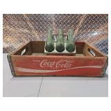 Antique Coca-Cola tray and bottles
