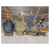 4 Jim Beam vase style decanters