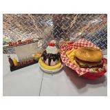 Wendy's burger bank and food collectibles
