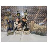 4 decanters 2 music box style Jim Beam 1 Dant Distillery