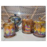 4 peice Harvest Gold Depression Glass