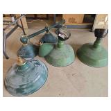 Metal forest green light fixtures