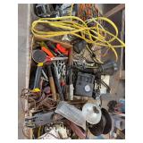Miscellaneous hardware and hand tools as shown