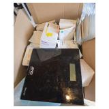 Large box of medical supplies and scale