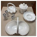 White milk glass pieces