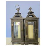 2 wood decor lantern