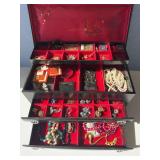 Costume jewelry in jewelry box