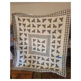 King size quilt and several yards of linen fabric